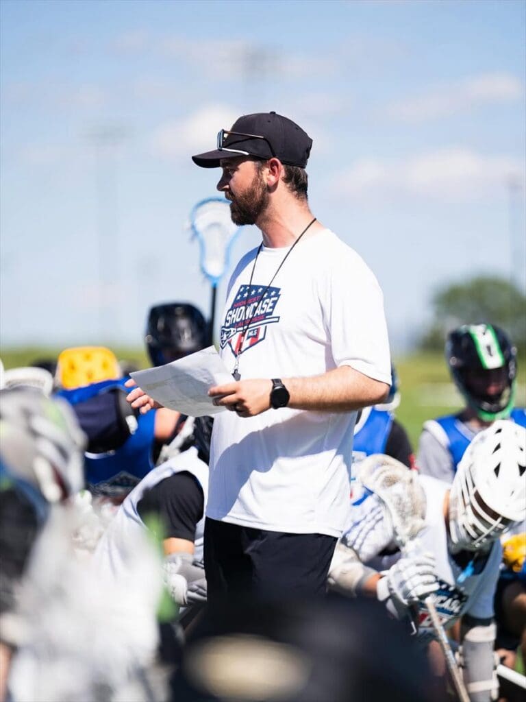 Showcase director addressing players at the Midwest Lacrosse Showcase